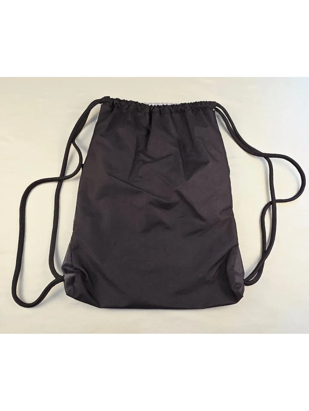 Adidas Drawstring Gym Sack Backpack with Front Zipper Pocket, Black and Silver